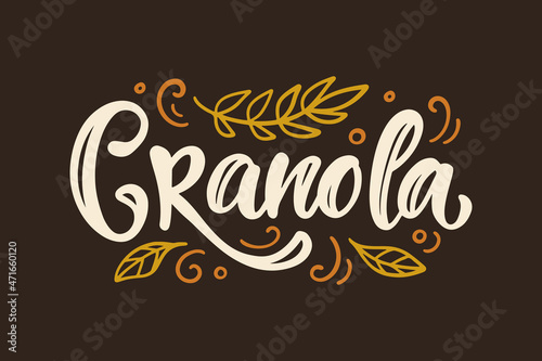 Granola lettering vector logotype