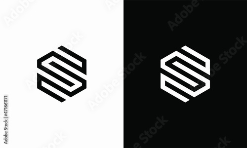Letter S logo. Icon design. Template elements. Geometric abstract logos. Hexagon logo design.