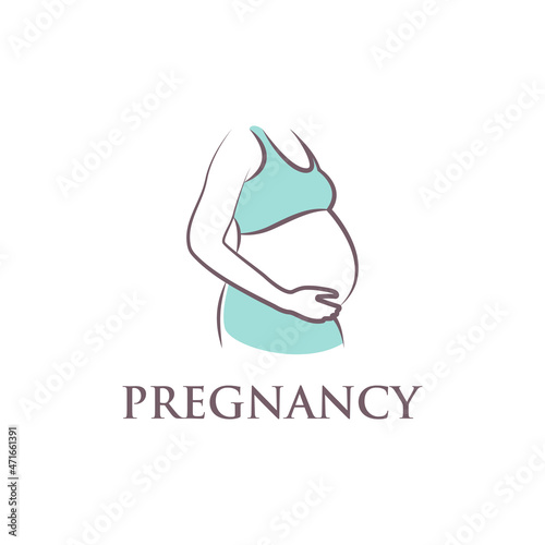 pregnancy logo pregnant woman maternal vector illustration