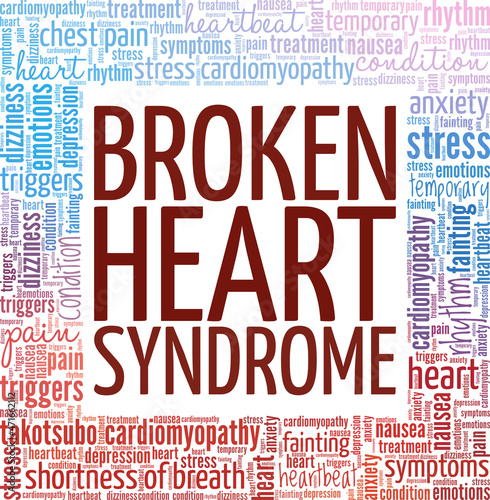 Broken Heart Syndrome vector illustration word cloud isolated on white background.