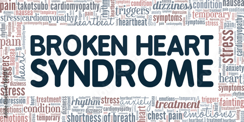 Broken Heart Syndrome vector illustration word cloud isolated on white background.