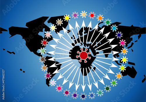 Expansión de la variante sudafricana de la Covid-19 o coronavirus  alrededor del mundo