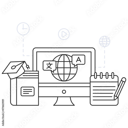 A premium download illustration of language courses