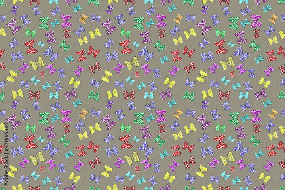 Seamless pattern with interesting doodles on colorfil background. Pano. Raster illustration. Seamless pattern with interesting doodles on colorfil background. Pano. Raster illustration.