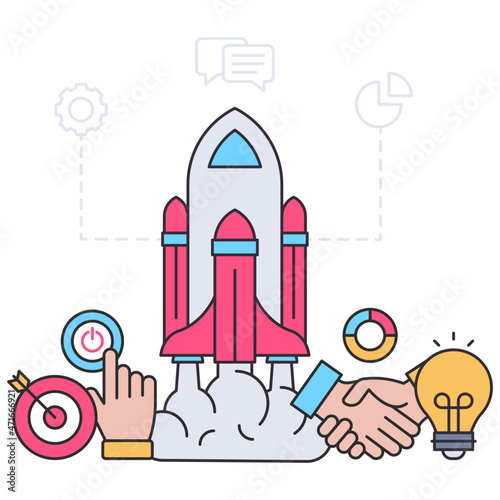 A premium download illustration of project startup