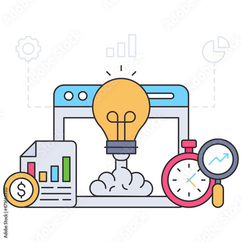 A perfect design illustration of idea startup