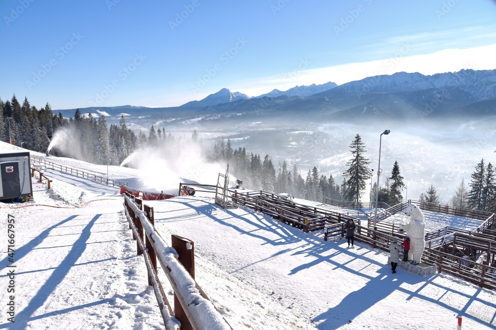 Obraz premium góry, zima, śnieg, Tatry, Zakopane, naśnieżanie stoków narciarskich, 