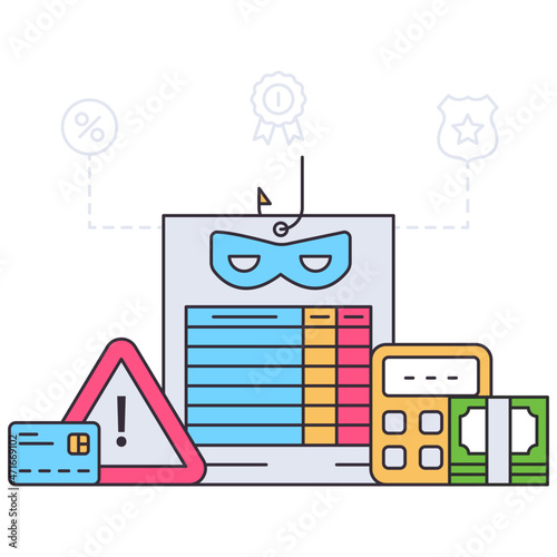A unique design illustration of financial fraud