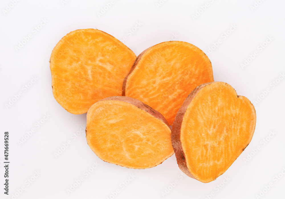 Sweet potato on the white background. Sweet potato on the white background.