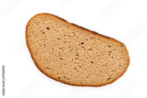 Rye bread isolated on white background.