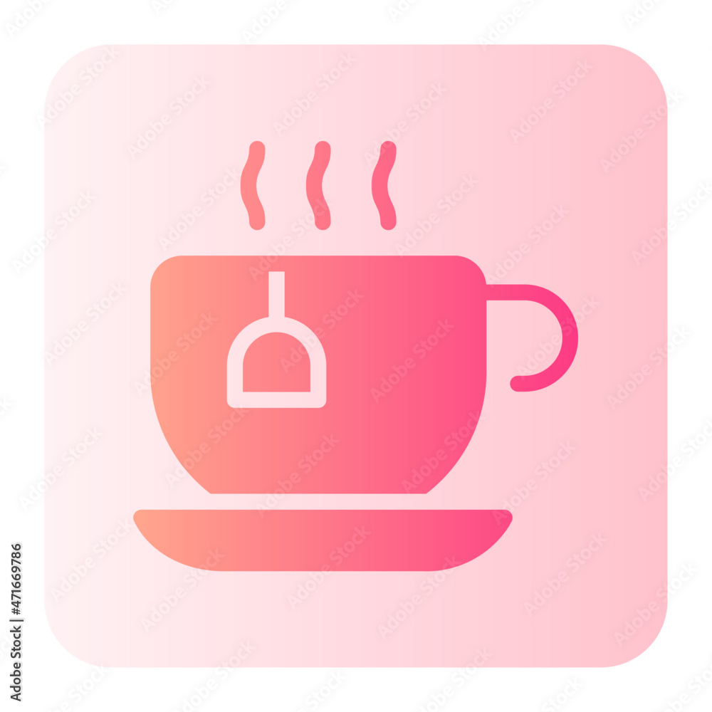 hot tea gradient icon