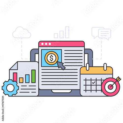 A unique design illustration of PPC management