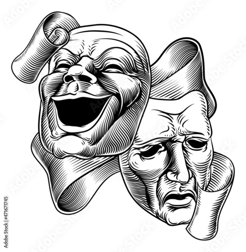 Canvas-taulu Theater Or Theatre Drama Comedy And Tragedy Masks