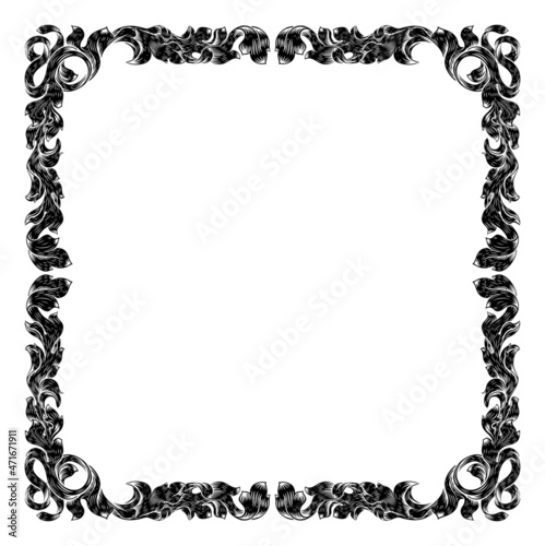 Filigree Heraldry Leaf Patt...