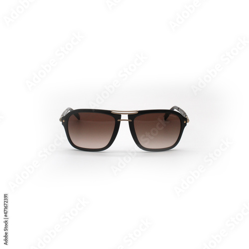 Stylish black sunglasses isolated on white background.