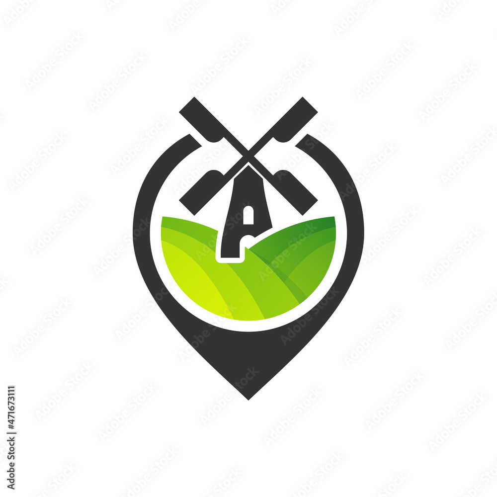 Point Windmill logo design vector template. Creative Windmill logo concept Point Windmill logo design vector template. Creative Windmill logo concept