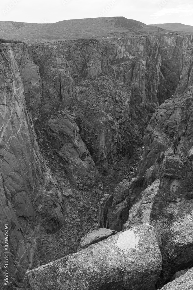 black canyon the Gunnison national park Black and White 