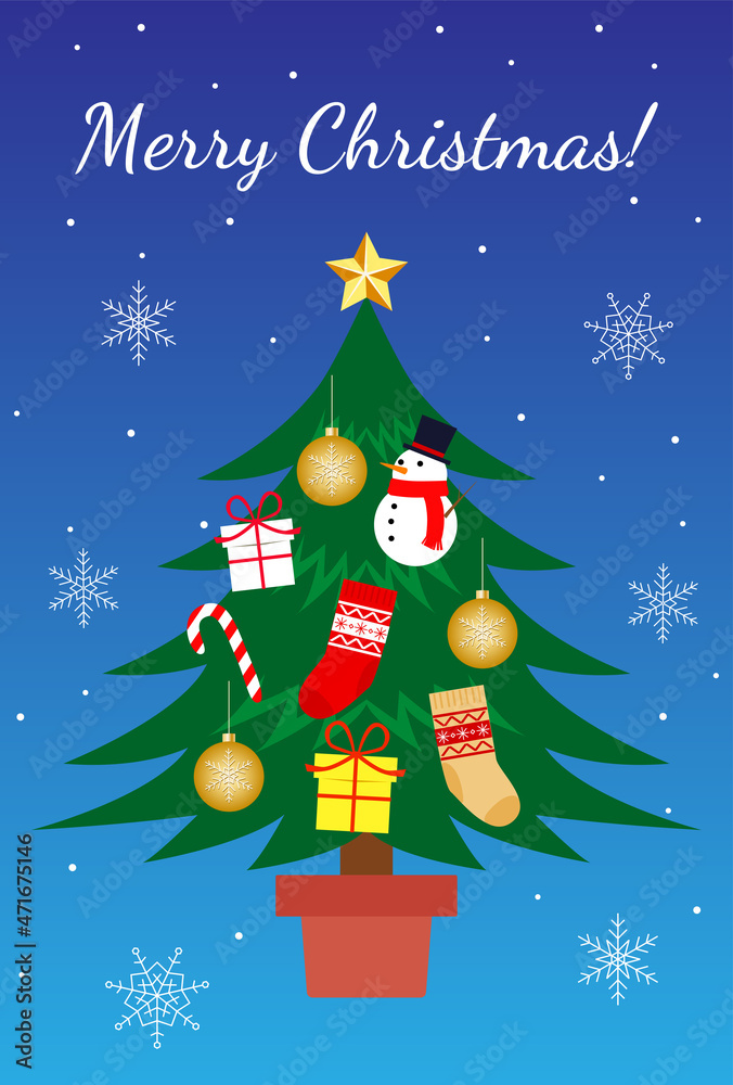 クリスマスカードのイラスト クリスマスツリー クリスマスカードのイラスト クリスマスツリー