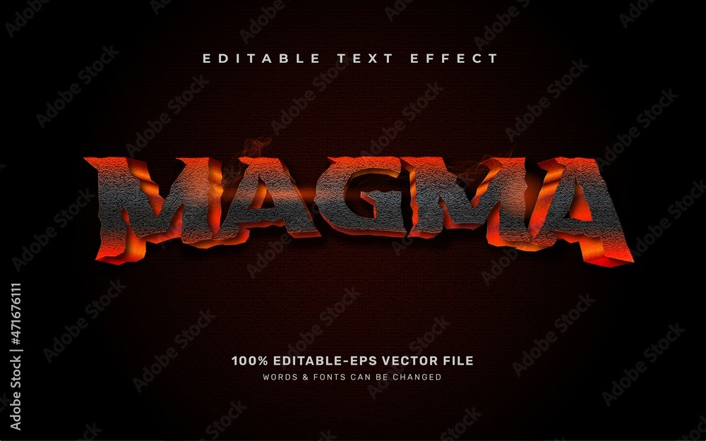 Lava volcano text effect