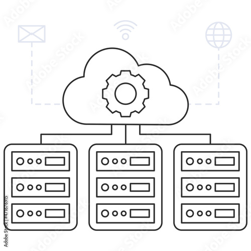 an editable illustration of cloud computing