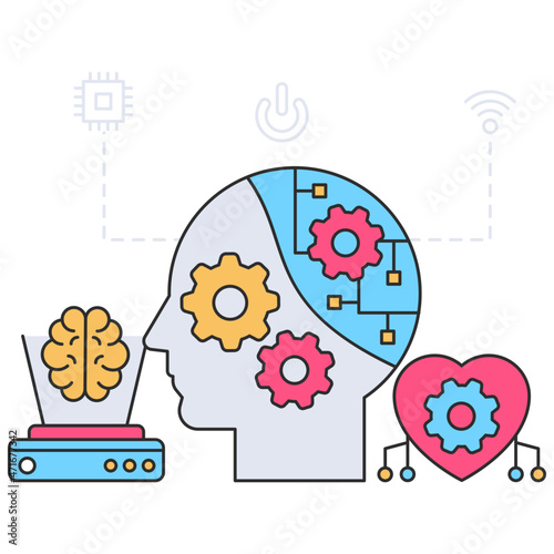 Modern design icon of cybernetics