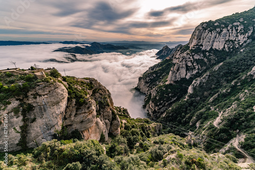 Montserrat and clouds