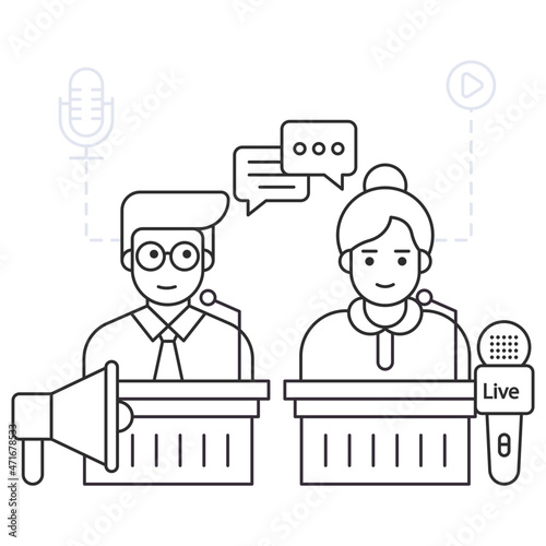 An illustration design of the debate 