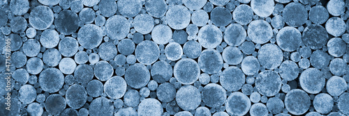 'Gathering of Circles' Circular Theme Natural Abstract Cyanotype Background