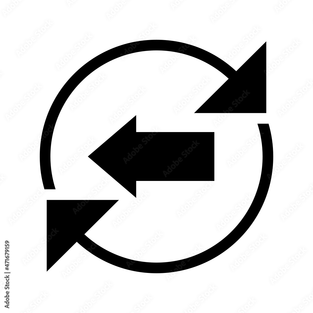Back To Sync icon isolated on white background Back To Sync icon isolated on white background