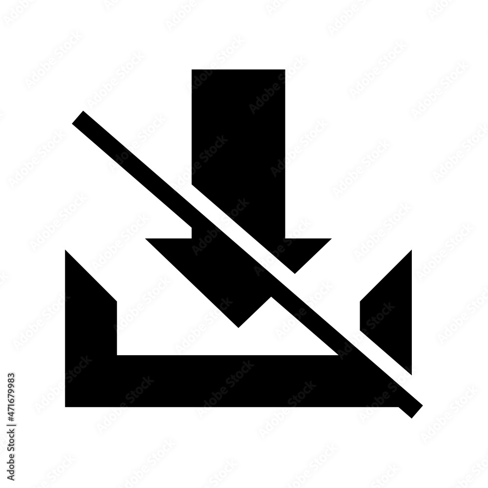 Disable Download icon isolated on white background