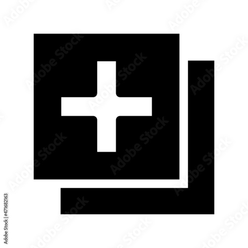 Plus icon isolated on white background