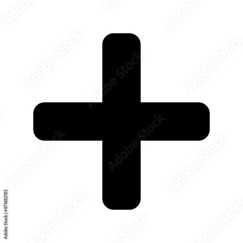 Plus icon isolated on white background