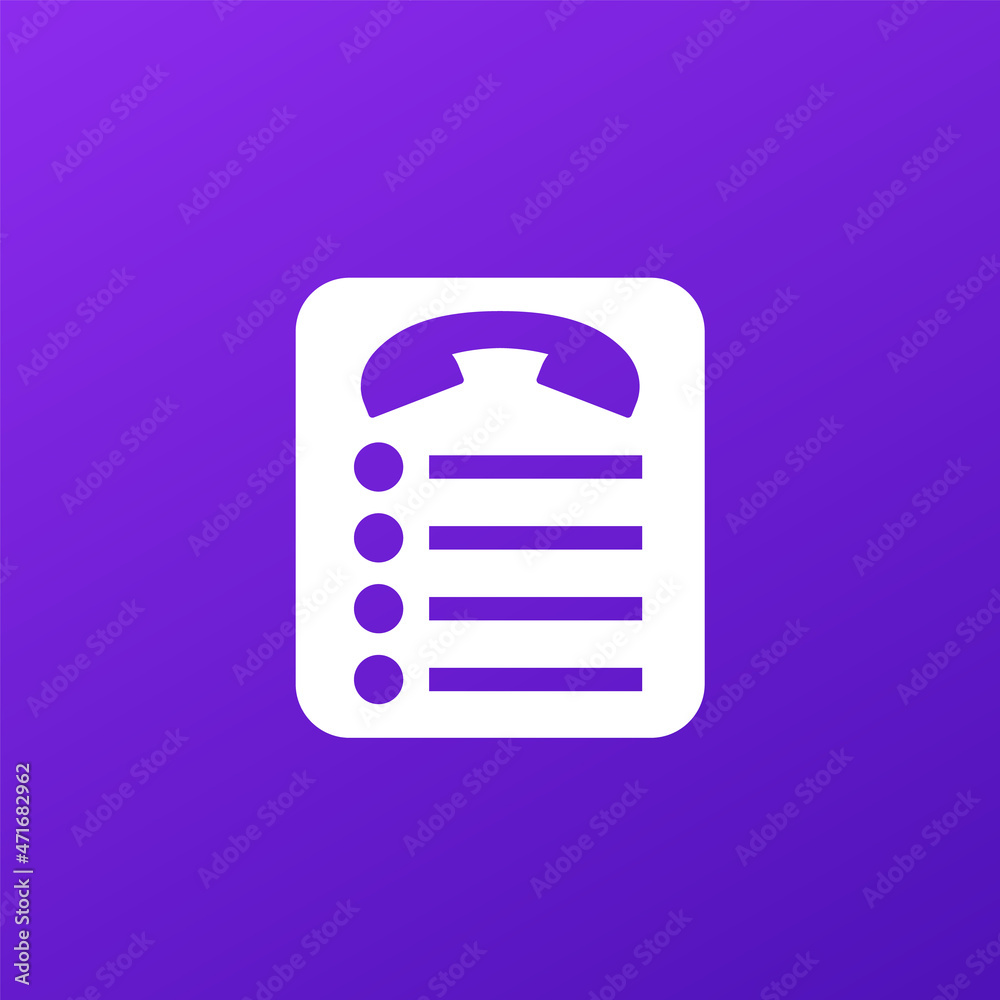 call list vector icon for web call list vector icon for web