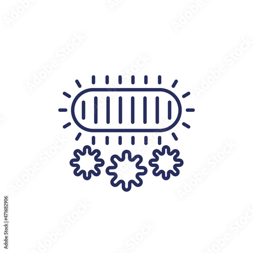 UV lamp for disinfection line icon