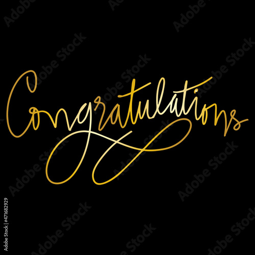 Congratulations hand lettering calligraphic