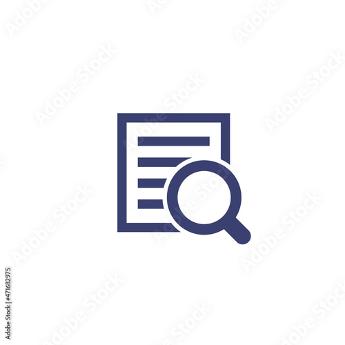 audit, review icon on white