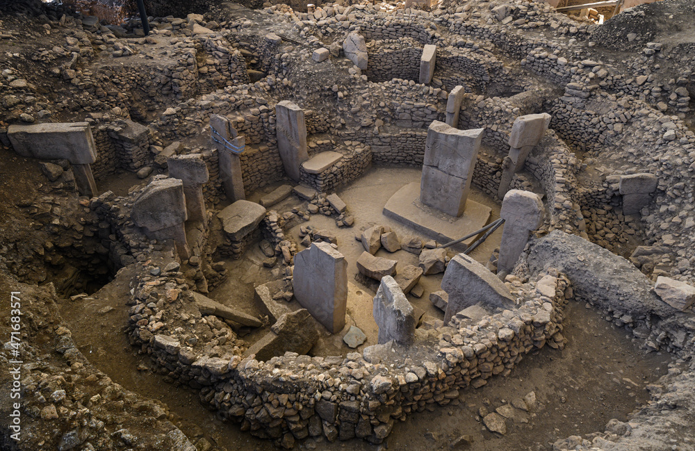 Gobeklitepe in Sanliurfa, Turkey. The Ancient Site of Gobekli Tepe is The Oldest Temple of the World. UNESCO World Heritage site.	
