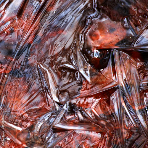 Details of ice from the bottom of the ditch in the forest at Tammela, Finland.  photo