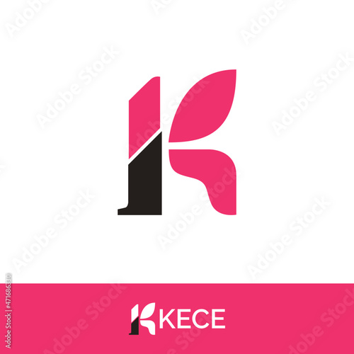 Letter K with lipstick icon logo identity. Initial K and litpstick symbol monogram template for beauty cosmetics and fashion logo branding identity