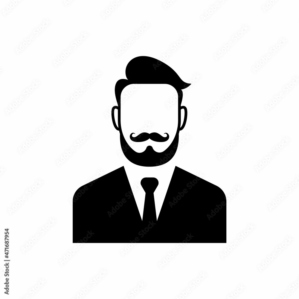 beard business man vector icon beard business man vector icon