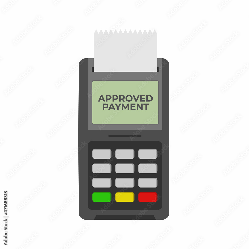 POS NFC Payment machine isolated on white background . Machine for payment of credit card. Pos terminal. Vector stock POS NFC Payment machine isolated on white background . Machine for payment of credit card. Pos terminal. Vector stock