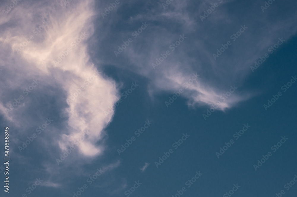 Fototapeta premium blue sky with white, soft clouds