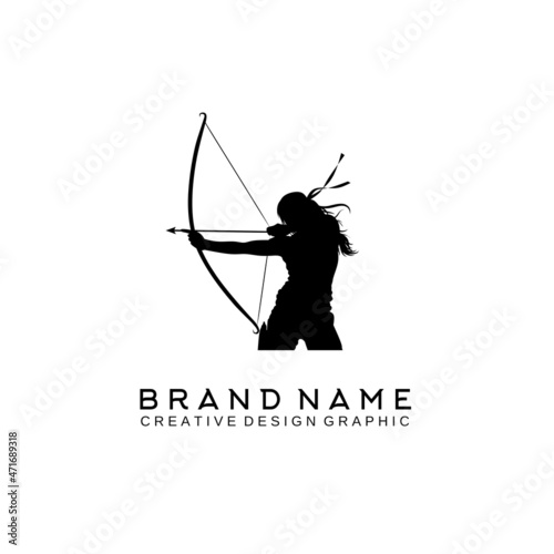 The perfect female archer logo design illustration for any logo purpose related to the sport of arrows