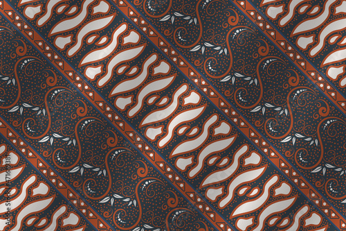 traditional batik machete seamless pattern vintage color
