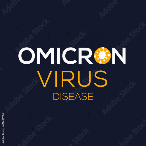 Omicron virus, new COVID-19 variant, Banner Word with Icons, Vector illustration.