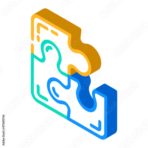 puzzle planning isometric icon vector. puzzle planning sign. isolated symbol illustration