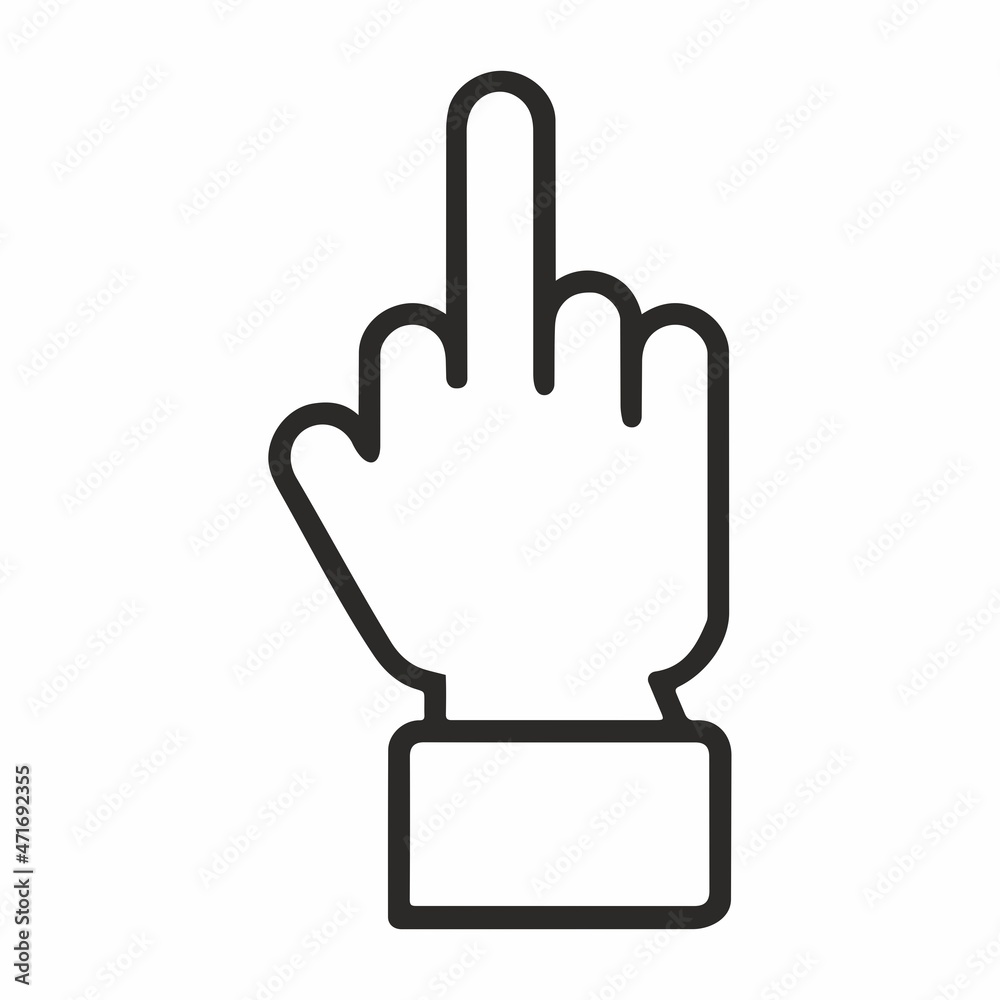 Fuck You Middle Finger Sign Hand Gesture Icon, thumb insulting gesture emoji. Fuck You Middle Finger Sign Hand Gesture Icon, thumb insulting gesture emoji.