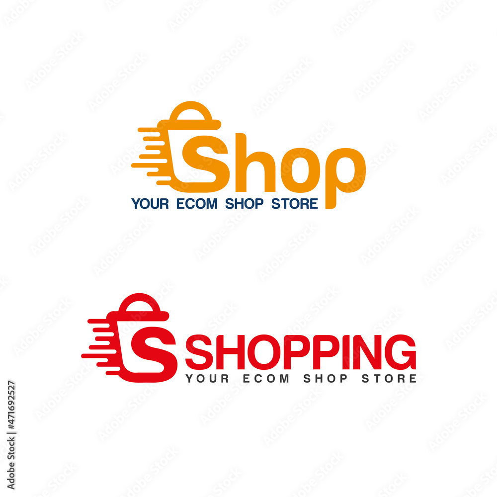online shop logo | ecom shop logo template vector free stock design online shop logo | ecom shop logo template vector free stock design