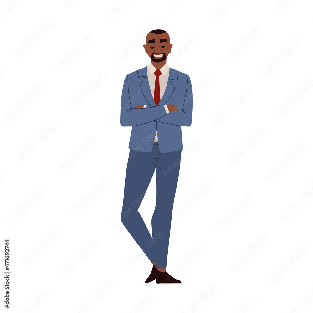 black businessman crossed arms black businessman crossed arms