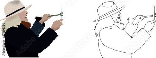 woman with profile hat makes selfi
